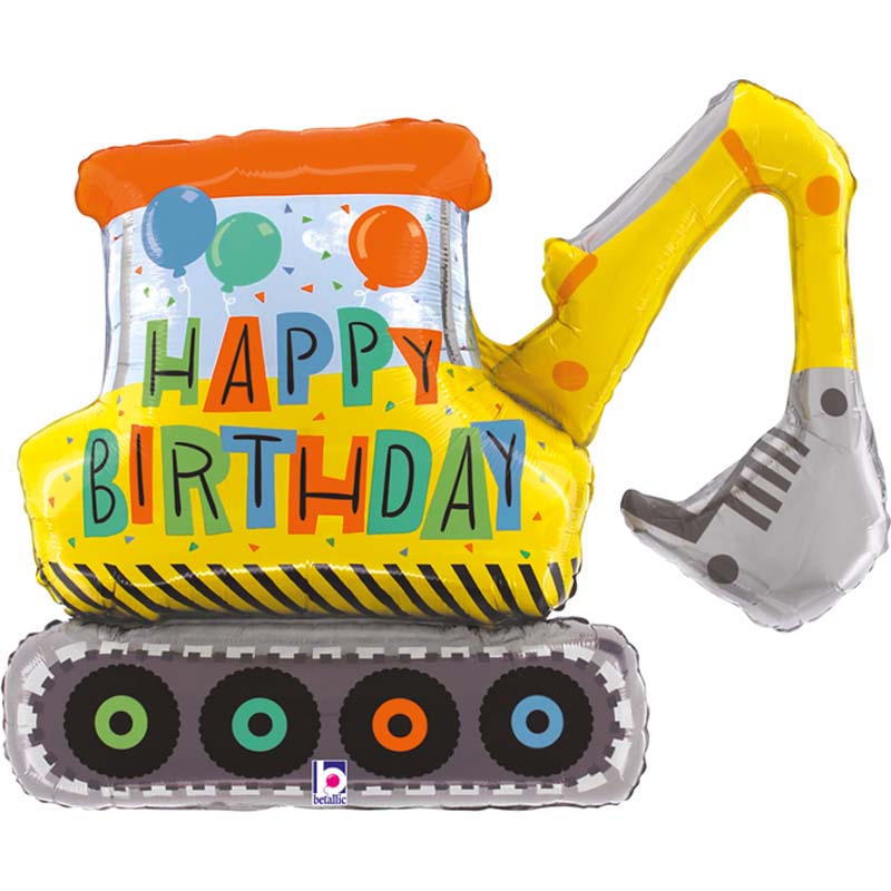 40in BIRTHDAY CONSTRUCTION EXCAVATOR FOIL BALLOON