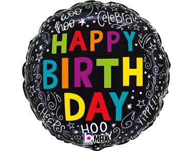 18in BIRTHDAY DOODLES FOIL BALLOON