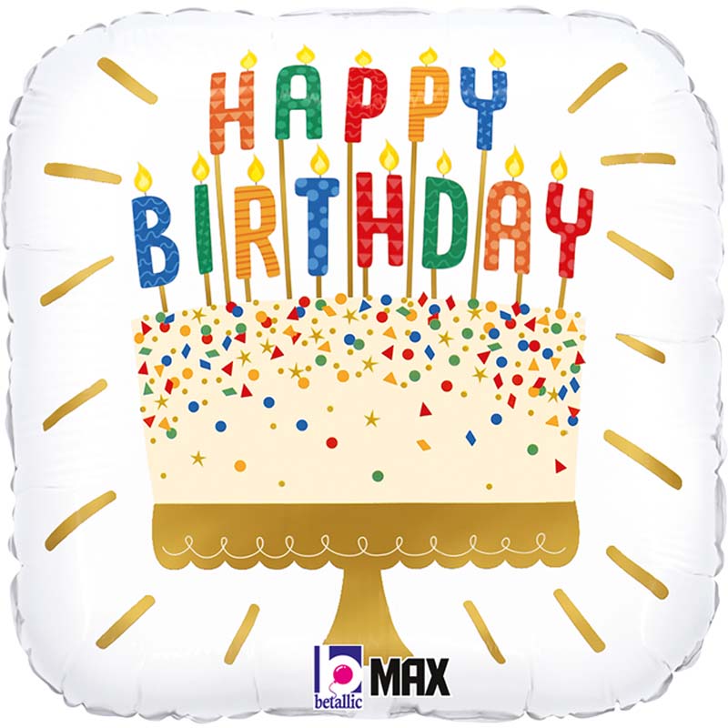18in BIRTHDAY CAKE CANDLES FOIL BALLOON