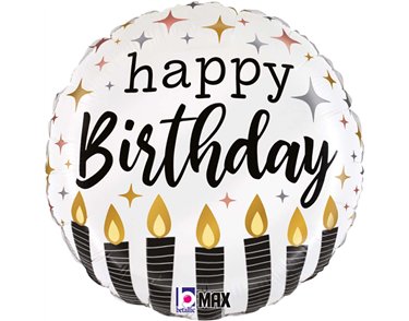 18in SATIN METALLIC BIRTHDAY CANDLE FOIL BALLOON