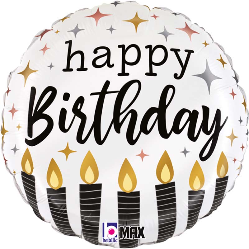 18in SATIN METALLIC BIRTHDAY CANDLE FOIL BALLOON
