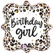 18in SATIN LEOPARD BIRTHDAY GIRL FOIL BALLOON