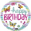 18in BDAY COLORFUL BUTTERFLIES FOIL BALLOON