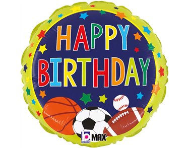 18in MULTI-SPORTS BIRTHDAY FOIL BALLOON