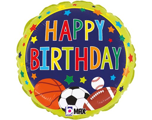 18in MULTI-SPORTS BIRTHDAY FOIL BALLOON