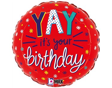 18in YAY IT'S YOUR BIRTHDAY FOIL BALLOON
