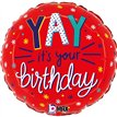 18in YAY IT'S YOUR BIRTHDAY FOIL BALLOON