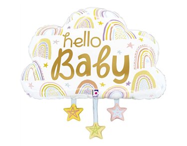30in HELLO BABY CLOUD FOIL BALLOON