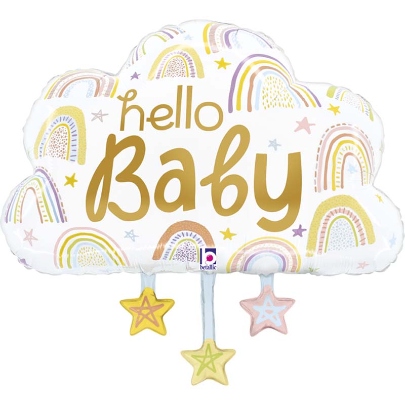 30in HELLO BABY CLOUD FOIL BALLOON