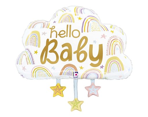 30in HELLO BABY CLOUD FOIL BALLOON