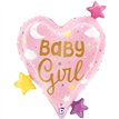 31in BABY GIRL HEART STARS FOIL BALLOON