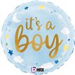 18in IT'S A BOY STARS & CLOUDS FOIL BALLOON