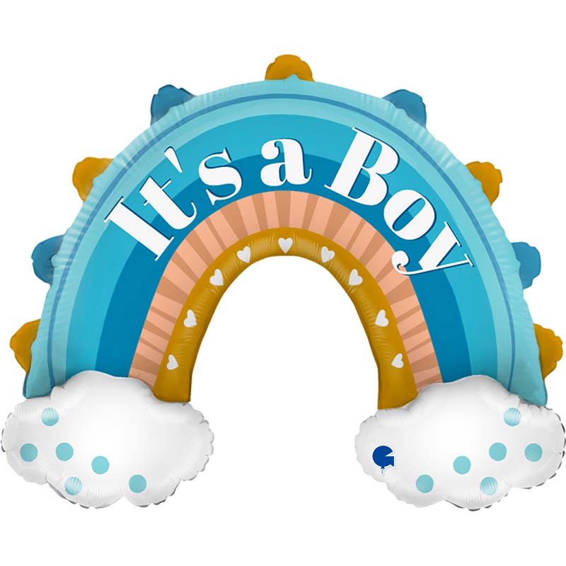 42in BOHO BLUE RAINBOW FOIL BALLOON