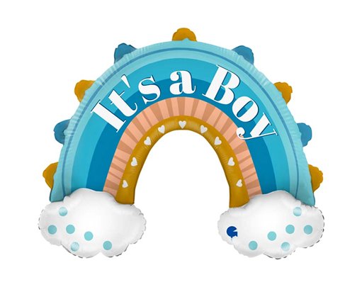 42in BOHO BLUE RAINBOW FOIL BALLOON