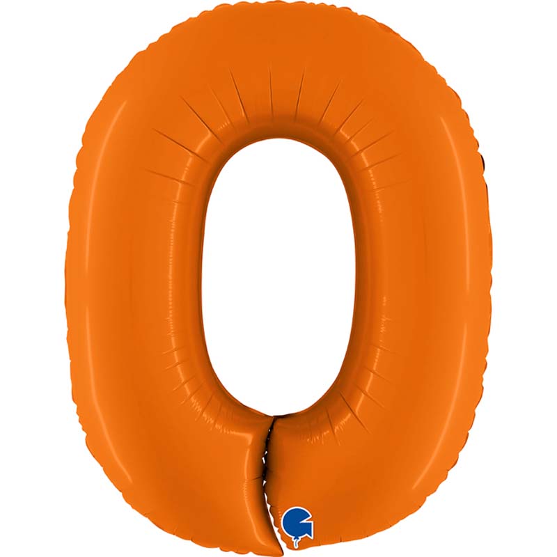 40in NUMBER 0 MATTE ORANGE FOIL BALLOON