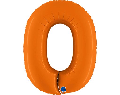 40in NUMBER 0 MATTE ORANGE FOIL BALLOON