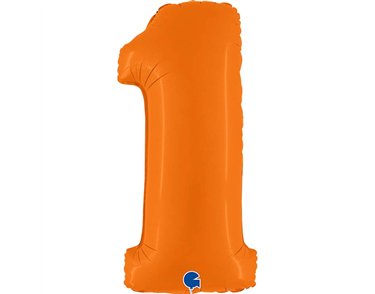 40in NUMBER 1 MATTE ORANGE FOIL BALLOON