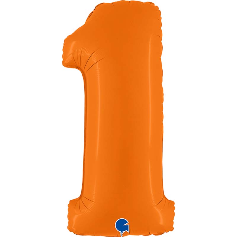 40in NUMBER 1 MATTE ORANGE FOIL BALLOON