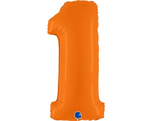 40in NUMBER 1 MATTE ORANGE FOIL BALLOON