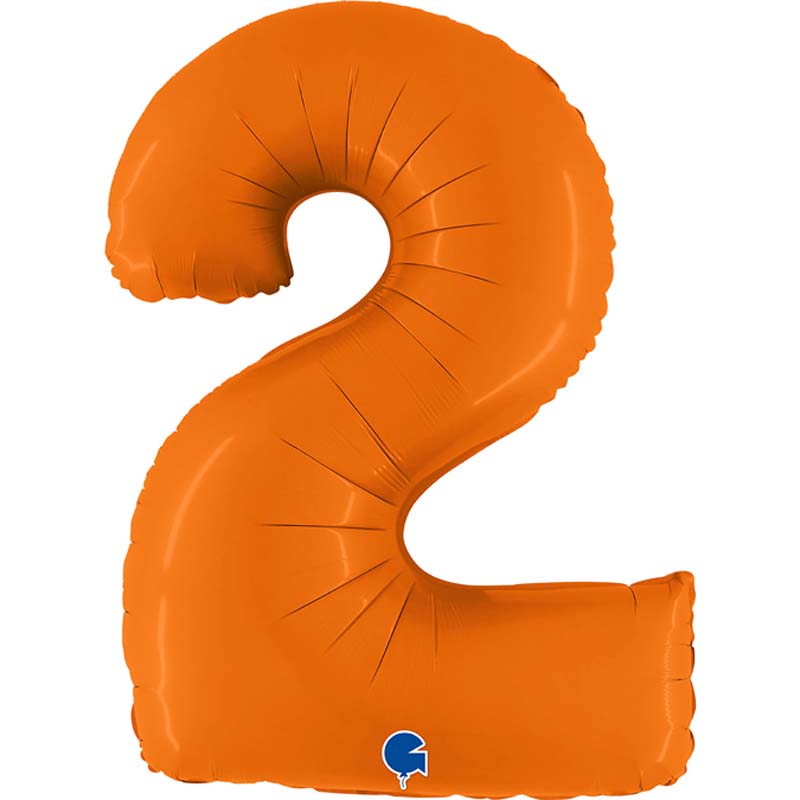 40in NUMBER 2 MATTE ORANGE FOIL BALLOON