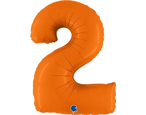40in NUMBER 2 MATTE ORANGE FOIL BALLOON