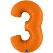 40in NUMBER 3 MATTE ORANGE FOIL BALLOON