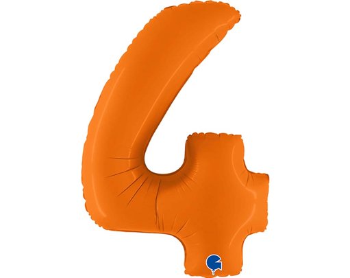 40in NUMBER 4 MATTE ORANGE FOIL BALLOON