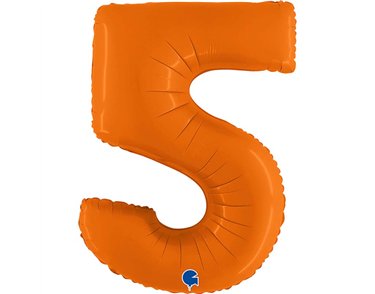 40in NUMBER 5 MATTE ORANGE FOIL BALLOON