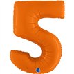 40in NUMBER 5 MATTE ORANGE FOIL BALLOON