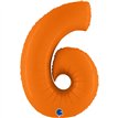 40in NUMBER 6 MATTE ORANGE FOIL BALLOON