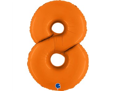 40in NUMBER 8 MATTE ORANGE FOIL BALLOON