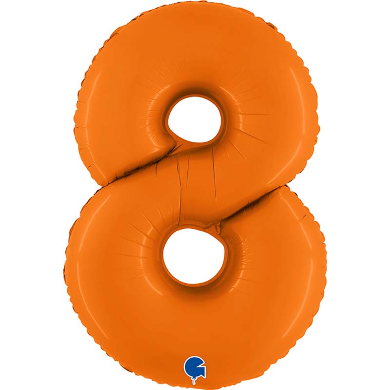 40in NUMBER 8 MATTE ORANGE FOIL BALLOON