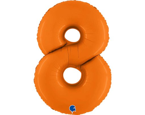 40in NUMBER 8 MATTE ORANGE FOIL BALLOON