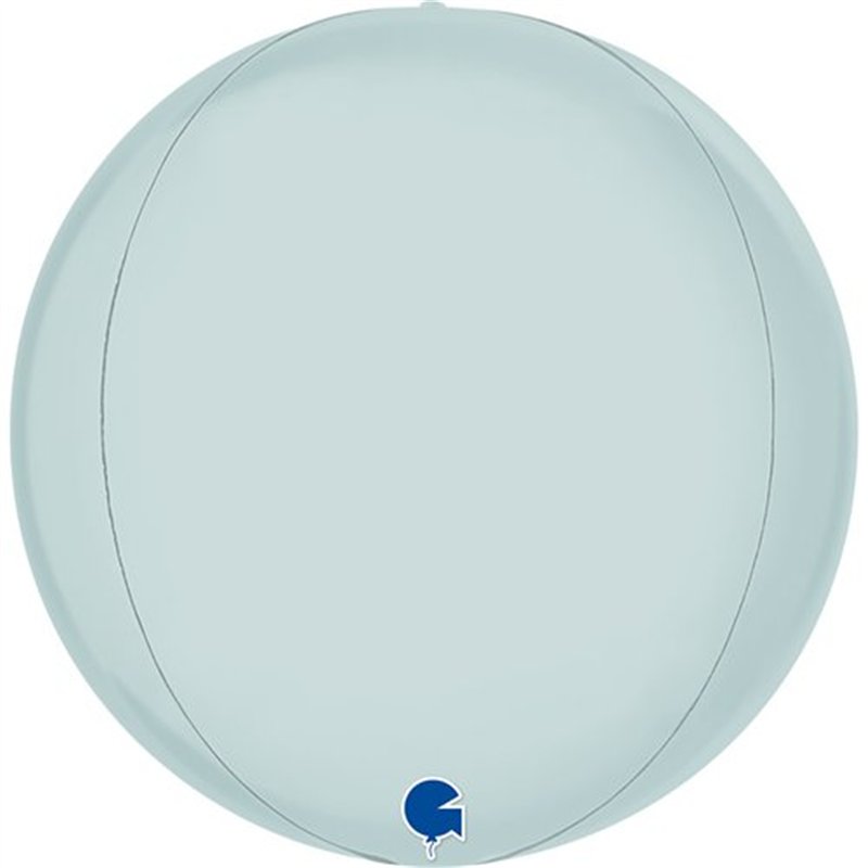 15in SATIN PASTEL BLUE 4D GLOBE