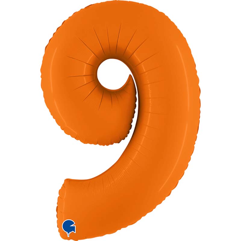 40in NUMBER 9 MATTE ORANGE FOIL BALLOON