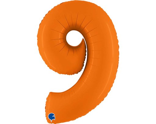 40in NUMBER 9 MATTE ORANGE FOIL BALLOON