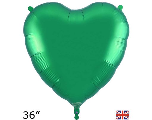 36in GREEN HEART FOIL BALLOON