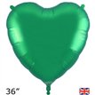 36in GREEN HEART FOIL BALLOON
