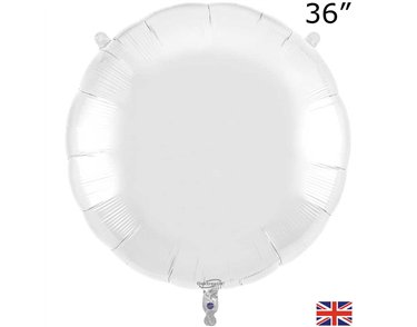 36in WHITE ROUND FOIL BALLOON