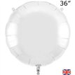 36in WHITE ROUND FOIL BALLOON