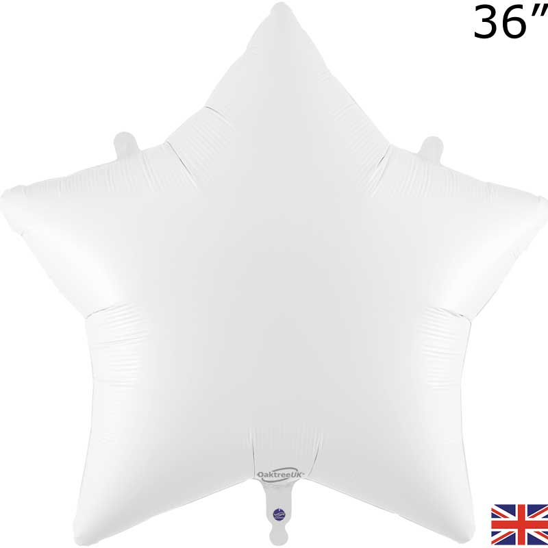 36in WHITE STAR FOIL BALLOON