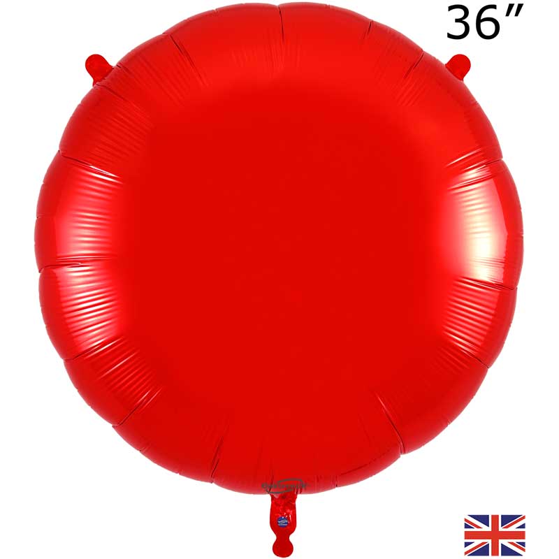 36in RED ROUND FOIL BALLOON