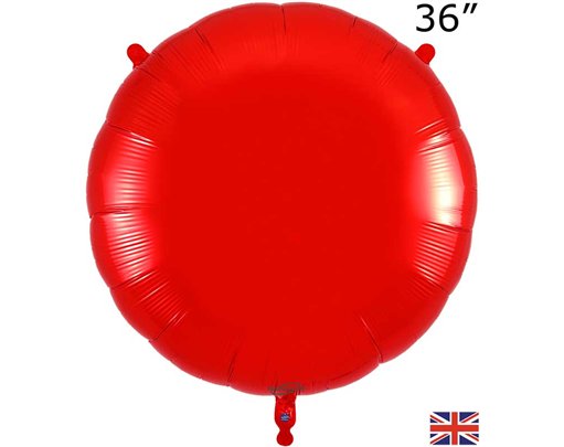 36in RED ROUND FOIL BALLOON