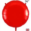 36in RED ROUND FOIL BALLOON
