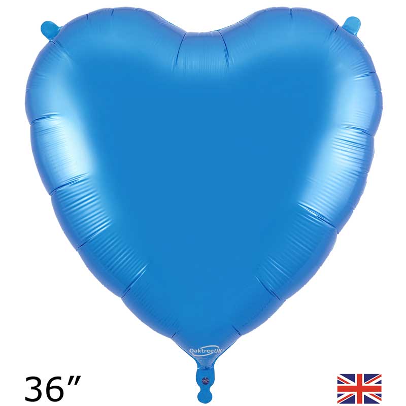 36in BLUE HEART FOIL BALLOON
