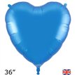 36in BLUE HEART FOIL BALLOON