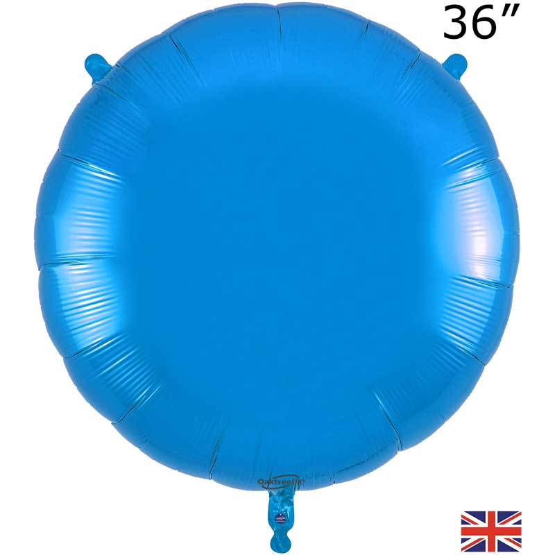 36in BLUE ROUND FOIL BALLOON