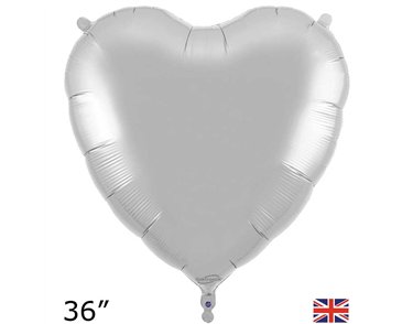 36in SILVER HEART FOIL BALLOON