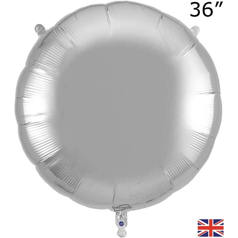 36in SILVER ROUND FOIL BALLOON