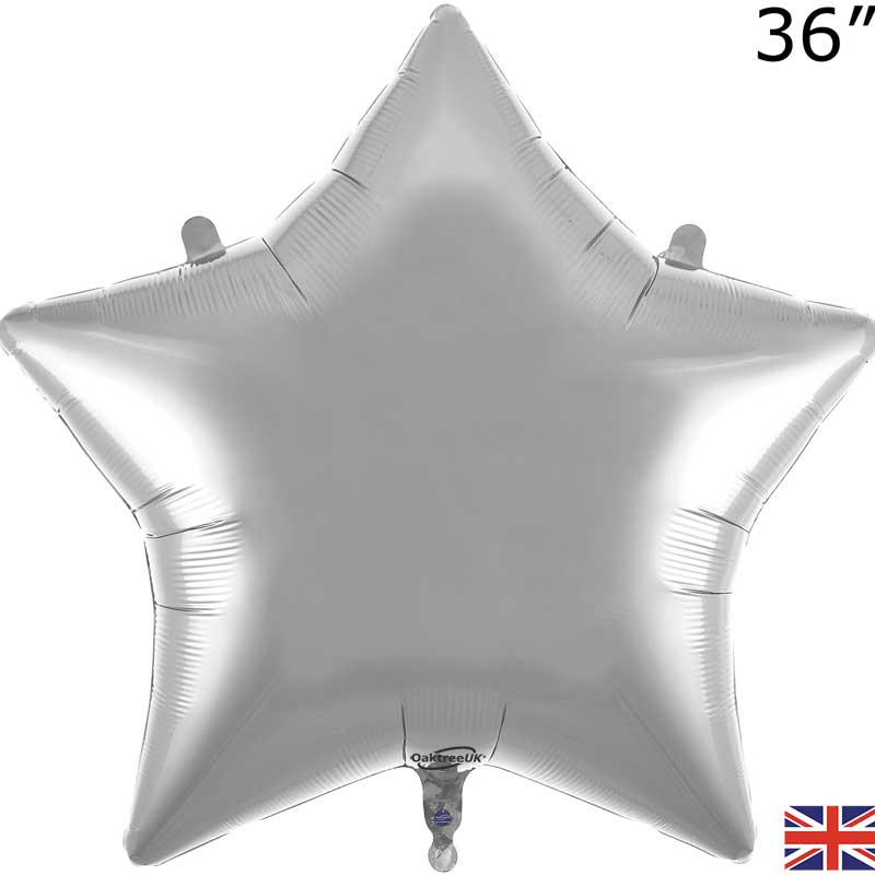 36in SILVER STAR FOIL BALLOON